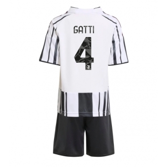 Billige Fotballdrakt Juventus Federico Gatti #4 Replika Hjemmedraktsett Barn 2025-26 Kortermet (med bukser)